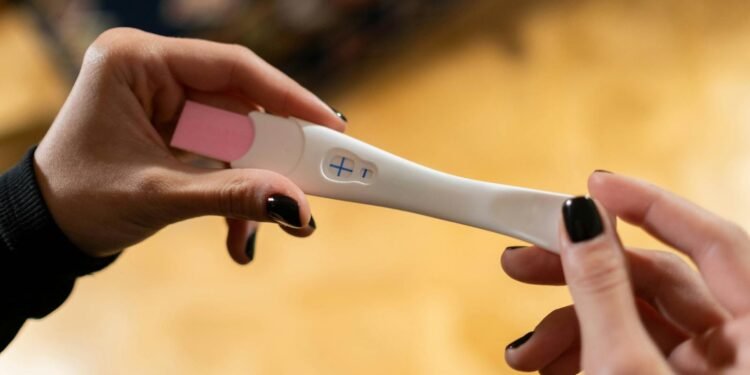 Hands Holding Pregnancy Test Kit